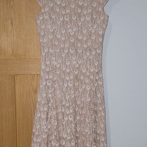 Louche Elegant Beige Lace Dress